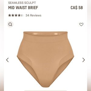 *NWT* Skims Seamless Sculpt Mid Waist Brief